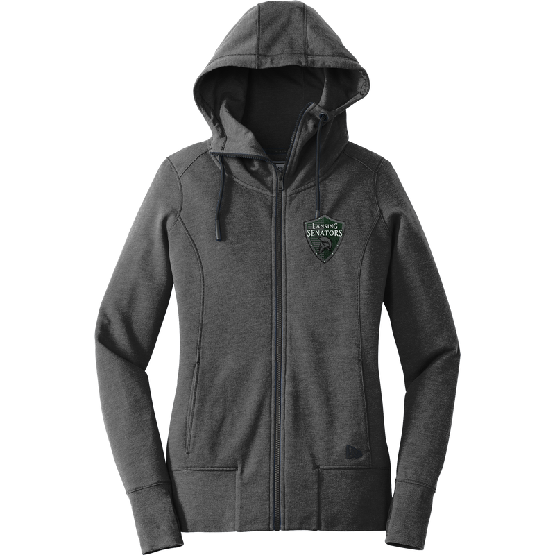 Lansing Senators New Era Ladies Tri-Blend Fleece Full-Zip Hoodie