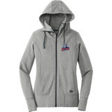 CT Wolfpack South New Era Ladies Tri-Blend Fleece Full-Zip Hoodie