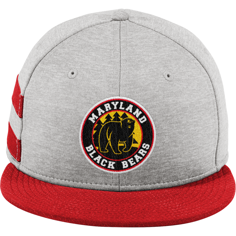 Maryland Black Bears New Era Shadow Heather Striped Flat Bill Snapback Cap