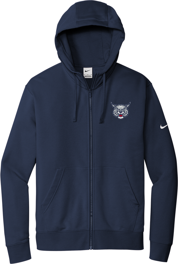 CT Bobcats Nike Club Fleece Sleeve Swoosh Full-Zip Hoodie