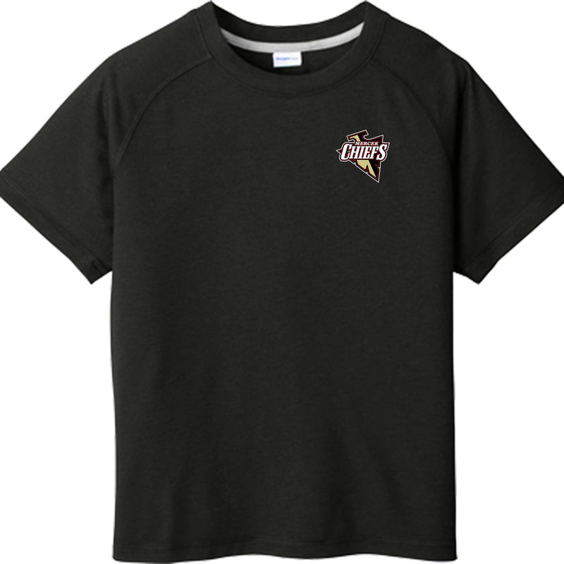 Mercer Chiefs Youth PosiCharge  Tri-Blend Wicking Raglan Tee